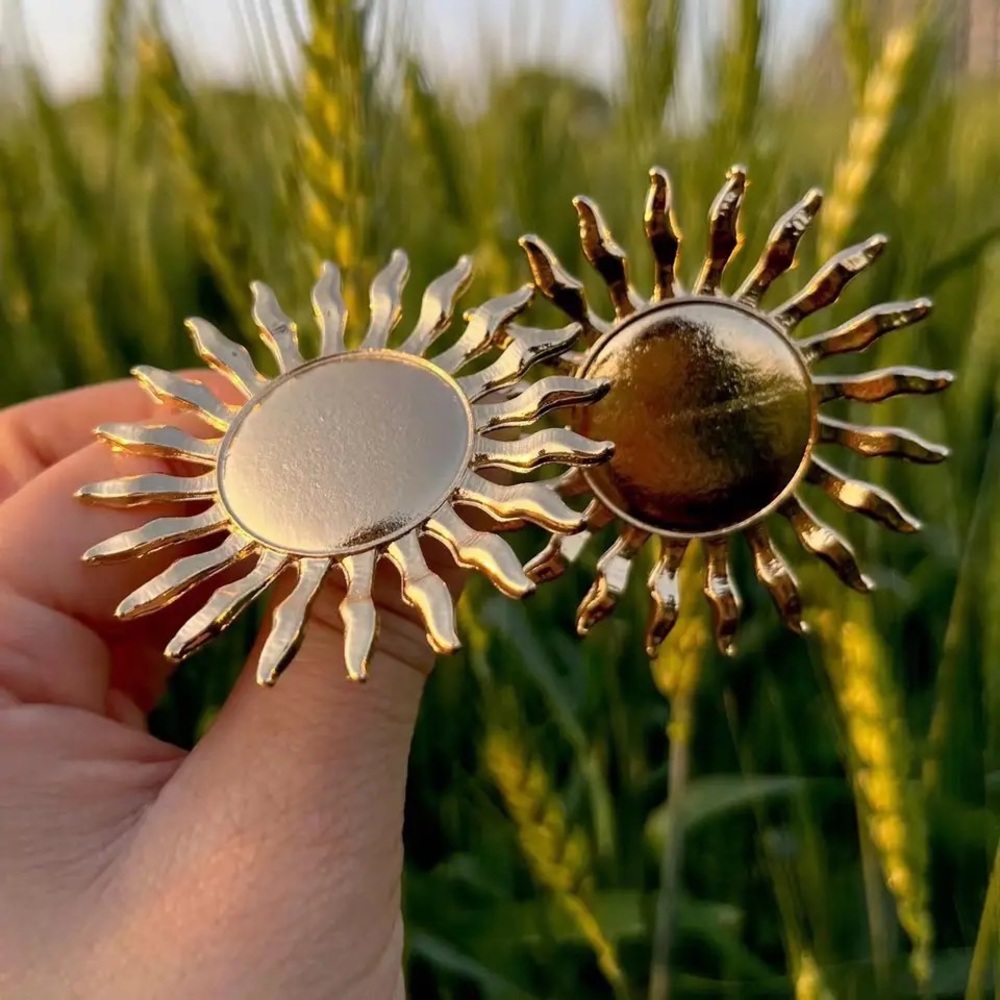 New - Zara Golden Sun Earrings 1 pair - Picture 3 of 16